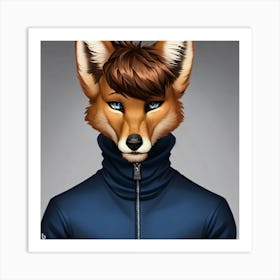 turttle neck Jackal Art Print