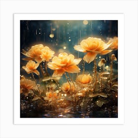 Flowers In The Rain 2 Art Print