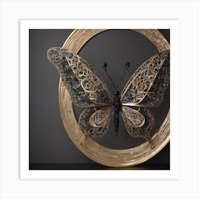 Butterfly In A Frame Art Print