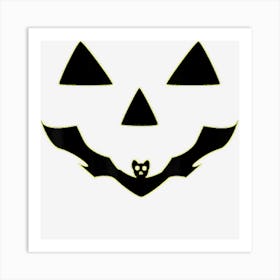 Pumpkin Head Design With Bat For Halloween Jack O Lantern Art Print