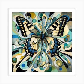 Cubism Butterfly Modern Art v1 Art Print