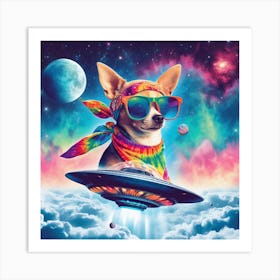 Chihuahua Spaceship Art Print