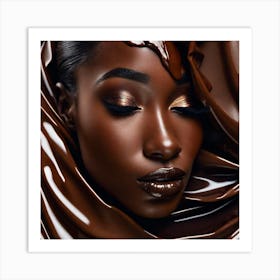 Black Woman With Chocolate Makeup Art Print