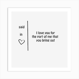 you are a part of me Art Print