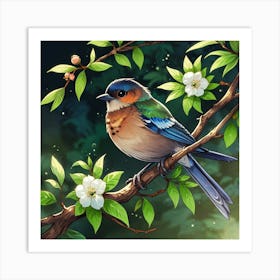 Bird On A Branch 1 Art Print