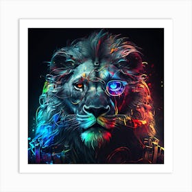 Futuristic Lion Art Print