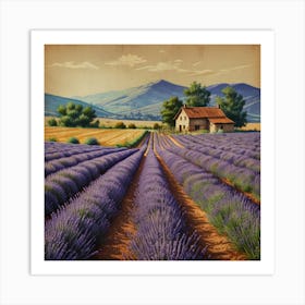 Lavender Field 11 Art Print