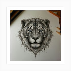 Lion Head Art Print