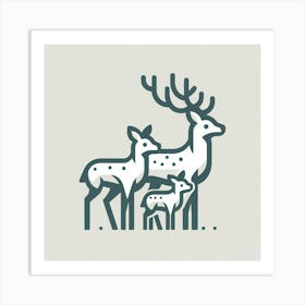 Deer Family Art Print