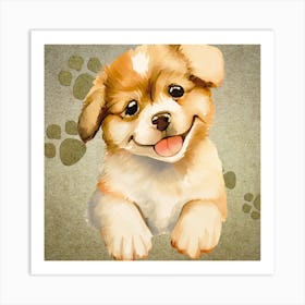 Puppy Painting Art Print