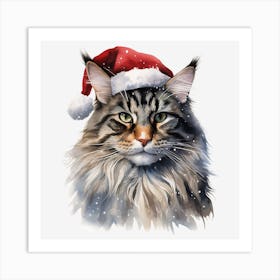 Santa Cat 29 Art Print