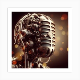 Robot With Microphone 1 Art Print