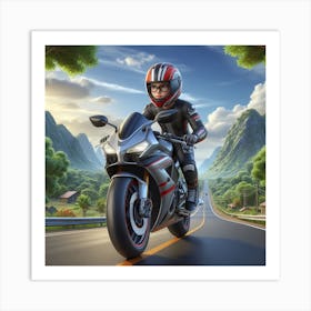 motorcyclist Art Print