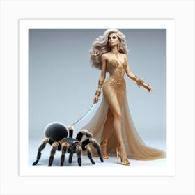 Golden Woman With A Spider Art Print