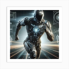 Futuristic Man Running 12 Art Print