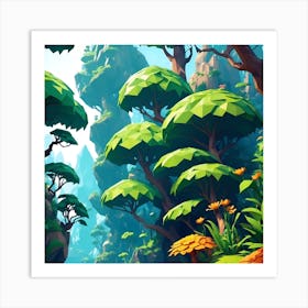 Pixelated Forest Art Print