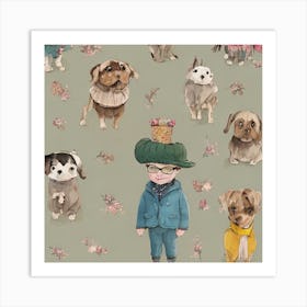 Dog lovers Art Print