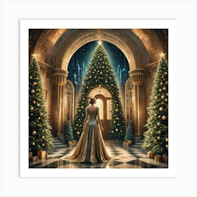 Christmas In The Castle Art Print