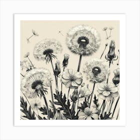 Dandelion flowers 1 Art Print