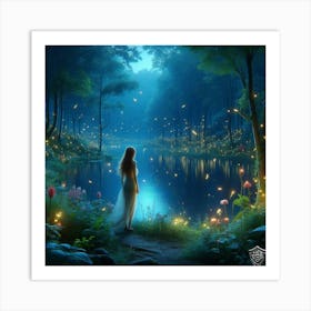 Fireflies In The Forest Art Print