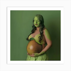 Avocado Pregnant Woman Art Print