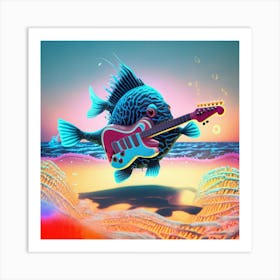 Fish With Guitar Art Print