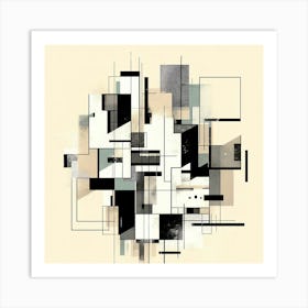 Abstract Painting Geometric Lines Art Print