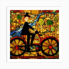 Man On A Bicycle Art Print