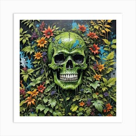 'Green Skull' Art Print