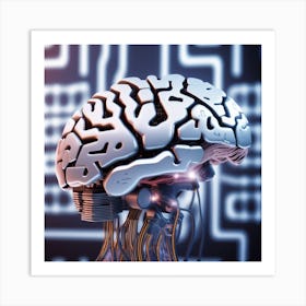 Brain On A Circuit Board 11 Art Print