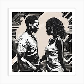 Black Man And A Woman Art Print