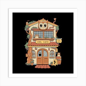 Owl Cafe Art Print