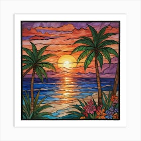 Sunset At The Beach 24 Art Print