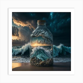 Wave In A Bottle Art Print