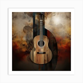 Abstract Guitar Background Art Print