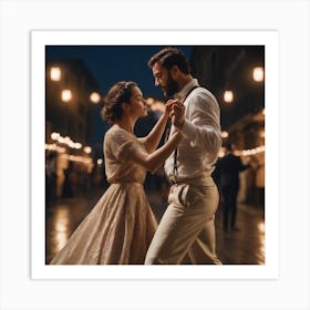 Man And Woman Dancing Art Print