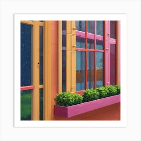 Colorful House With Windows Art Print