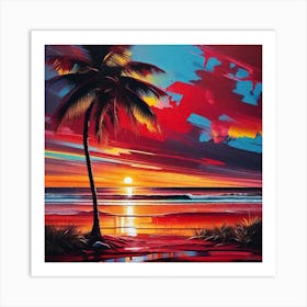 Sunset At The Beach 227 Art Print