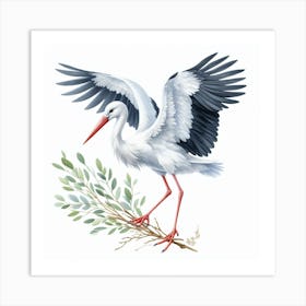 Stork 4 Art Print