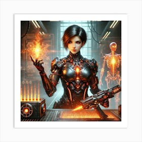 A Highly Detailed Science Fiction Character Illust Poster