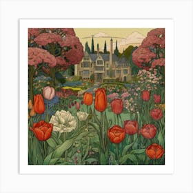 Tulips In The Garden 25 Art Print