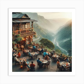 Restaurant In The Mountains Art Print