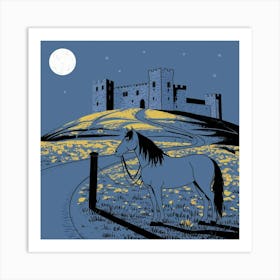 Horse In The Moonlight Art Print