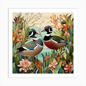 Bird In Nature Wood Duck 4 Art Print