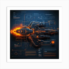 Futuristic Spaceship 3 Art Print