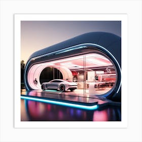 Futuristic Car Showroom 5 Art Print