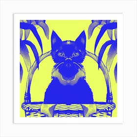 Cats Meow Yellow Art Print