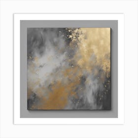 Abstract Gold And Silver Painting Art Print