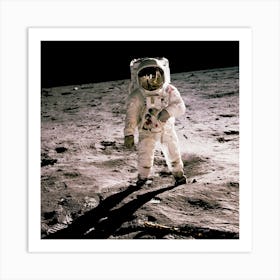 Buzz Aldrin Walking On The Lunar Surface, Neil Armstrong, Nasa Art Print