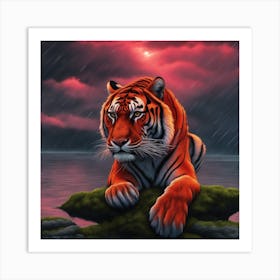 Tiger In The Rain 1 Art Print